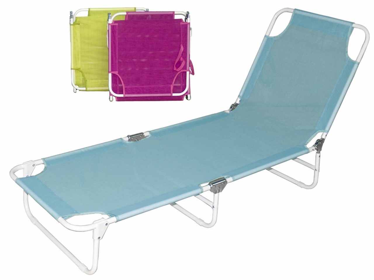 Lettino prendisole in textilene 186x56x23cm struttura in metallo