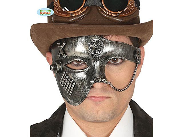 Maschera steampunk argento 2502