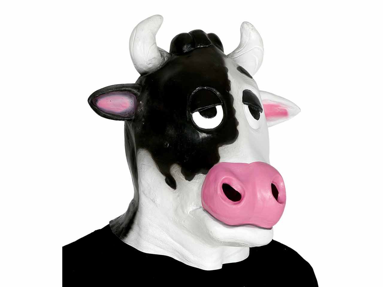 Maschera da adulti mucca rosa in gomma