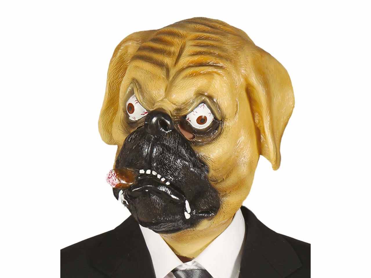 Maschera da cane in gomma per bulldog mastino travestimento animali