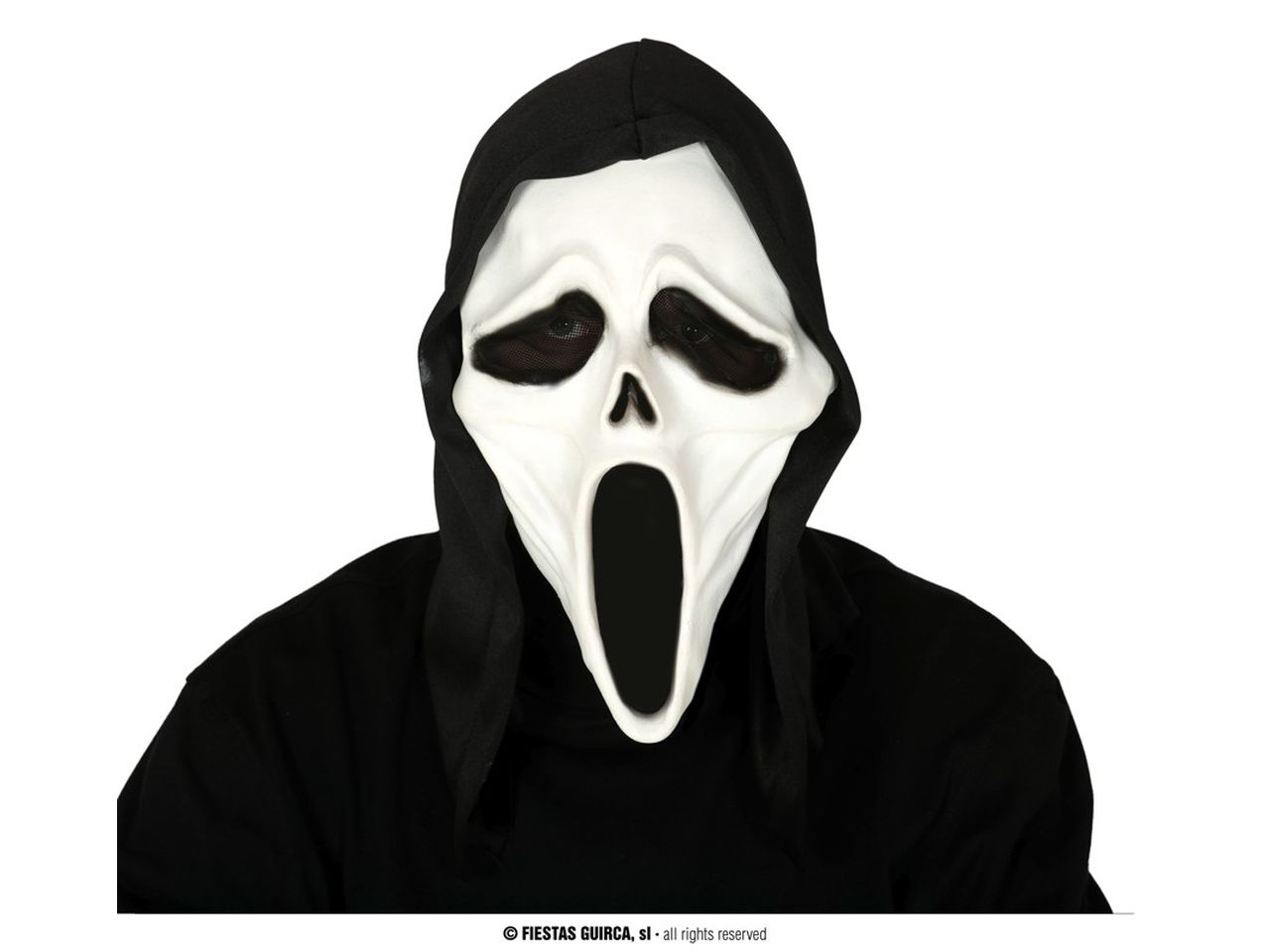 Maschera assassino con cappuccio in lattice