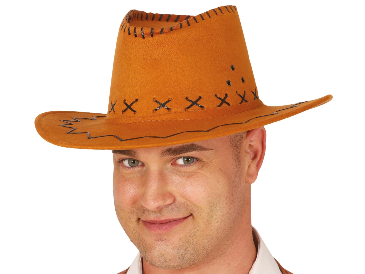 Cappello da cowboy marrone chiaro in simil pelle