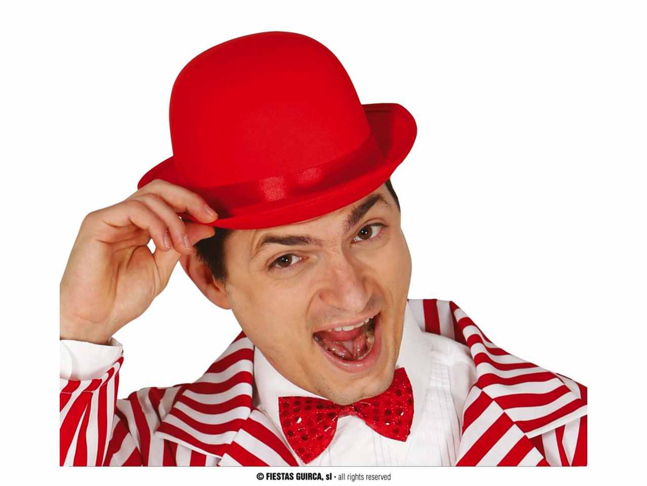 Bombetta lusso cappello colori vivaci alta qualità misura unica colore rosso