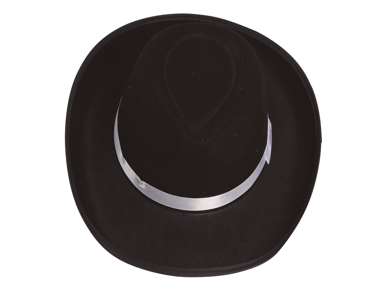 Cappello da ganster nero con nastro bianco