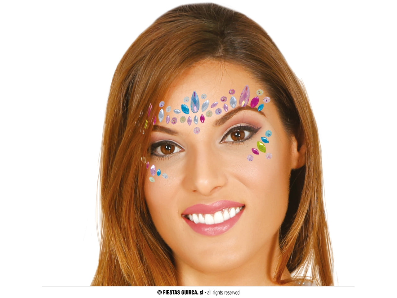 Gioielli adesivi per il viso multicolore