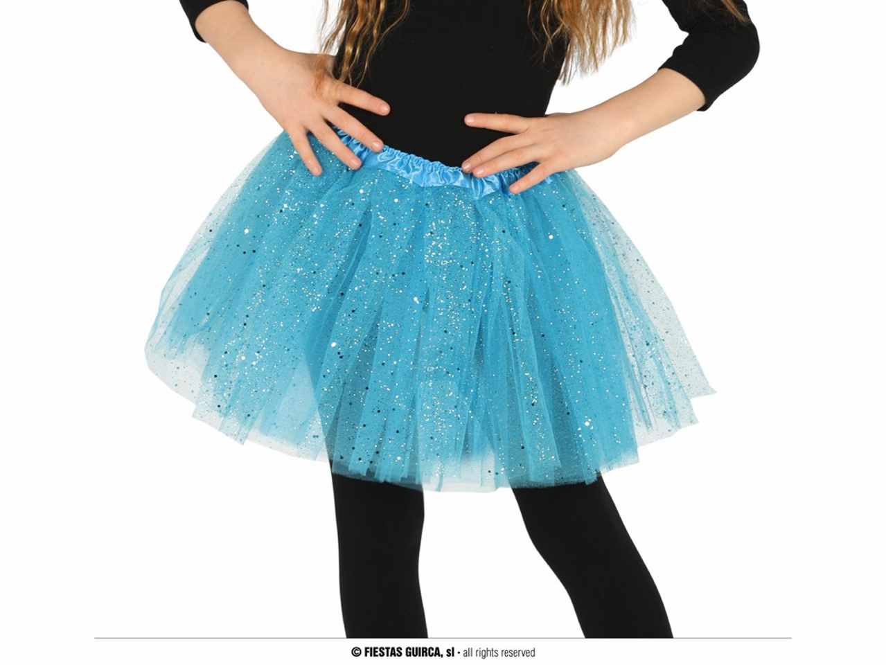 Tutù con glitter per bambina colore azzurro