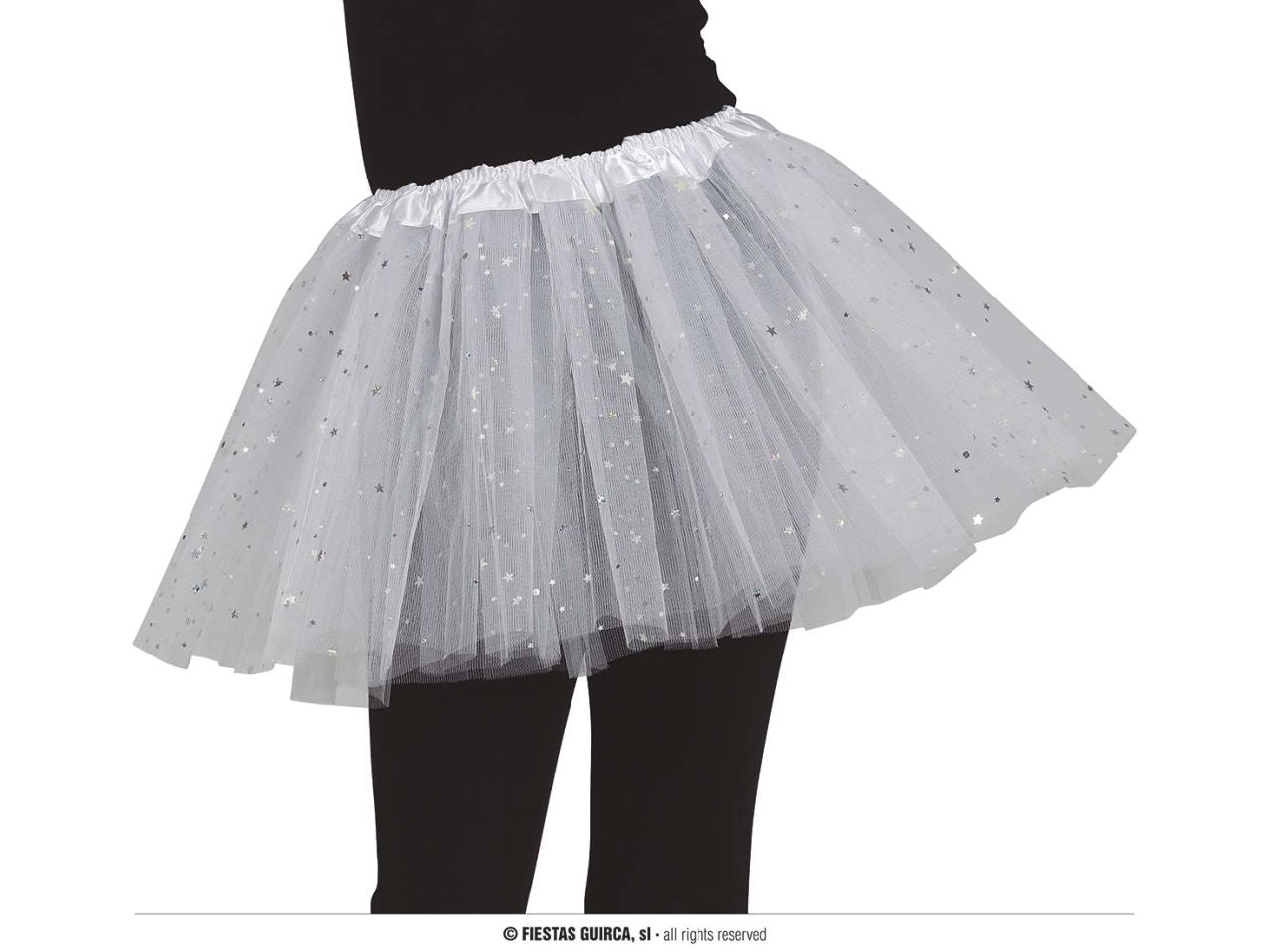 Tutu con stelline colore bianco 30cm