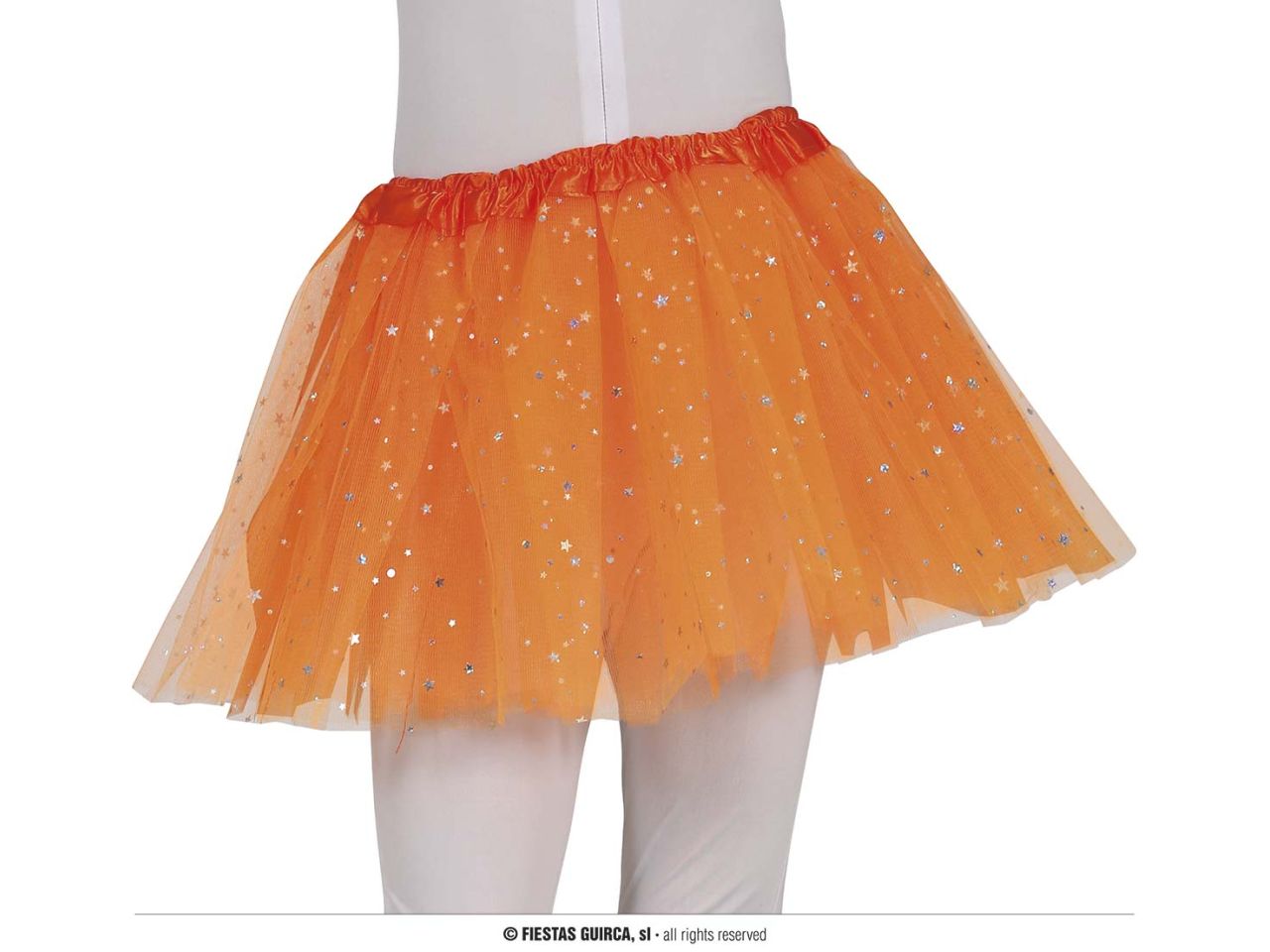 Tutu con stelline colore arancione 30cm