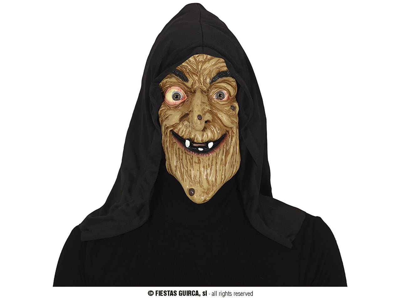 Maschera strega con cappuccio in pvc