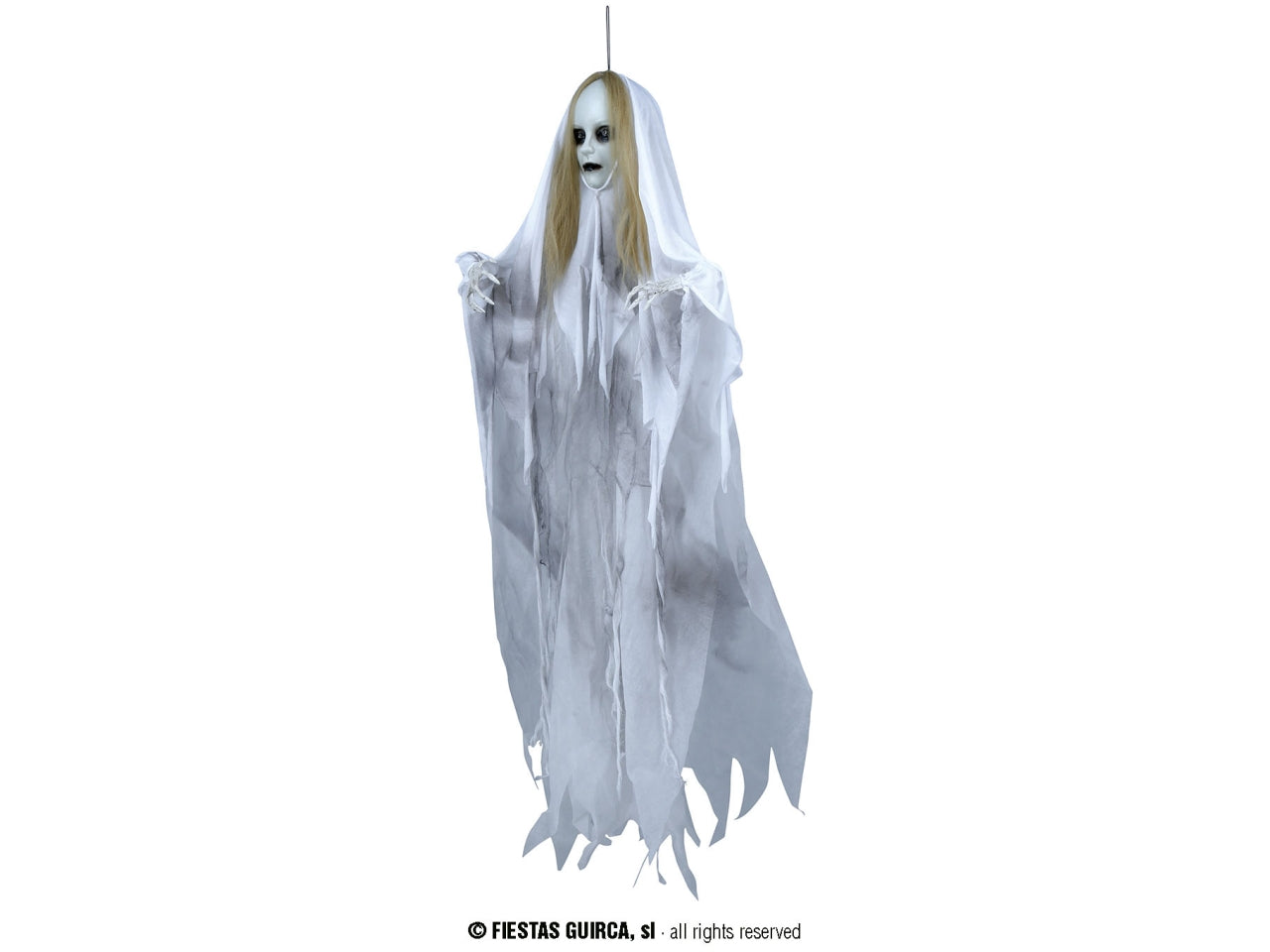 Donna fantasma appesa 100cm con luce, suono e movimento
