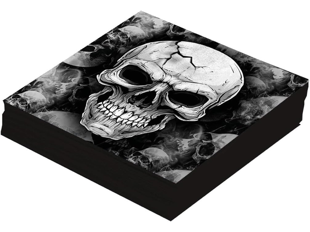 Tovagliolo 33x33cm con decoro teschio - la confezione comprende 12 pezzi