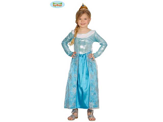 Costume da principessa del ghiaccio da bambina taglia 5-6 anni