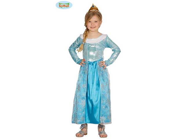 Costume da principessa del ghiaccio da bambina taglia 7-9 anni