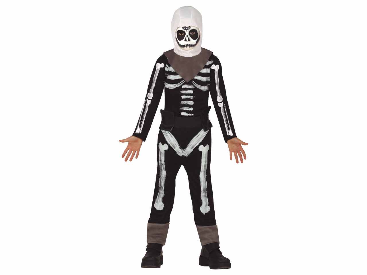 Costume da soldato skin milite teschio videogames per bambino per travestimento cosplay taglia 12-14 anni