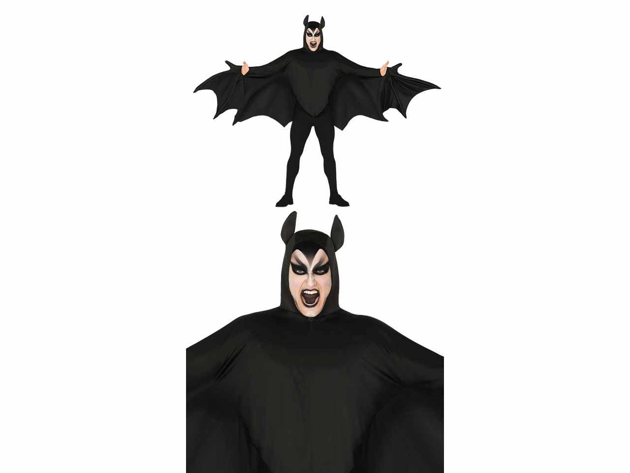 Mantello da pipistrello con ali in foam taglia unica uomo donna