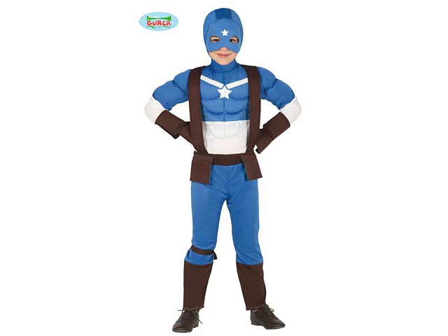 Costume da capitan supereroe da bambino taglia 3-4 anni