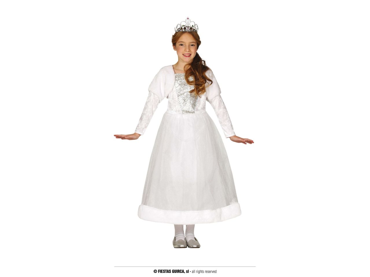 Costume da principessa con vestito bianco da bambina taglia 7-9 anni