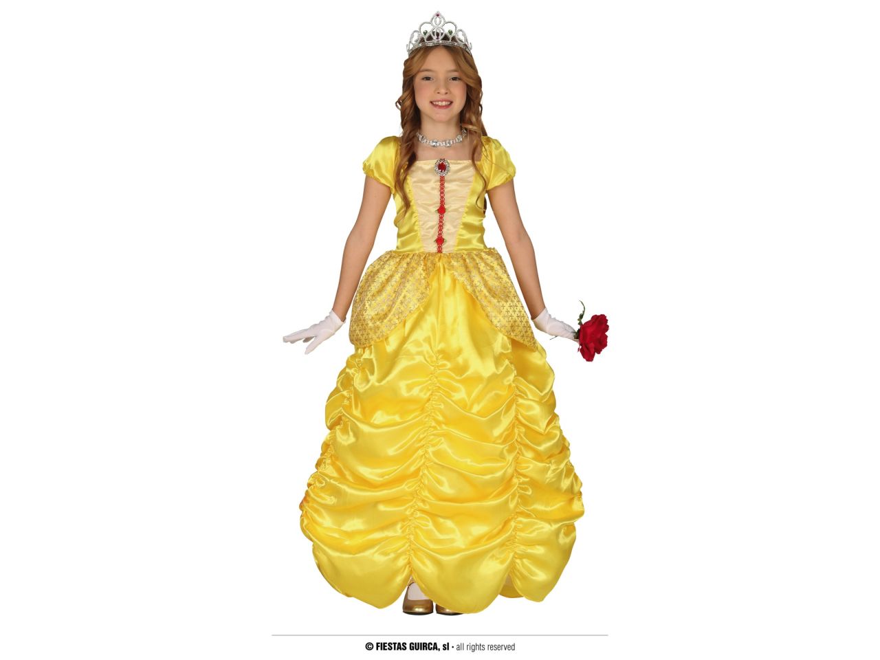 Costume da principessa con vestito giallo da bambina taglia 3-4 anni