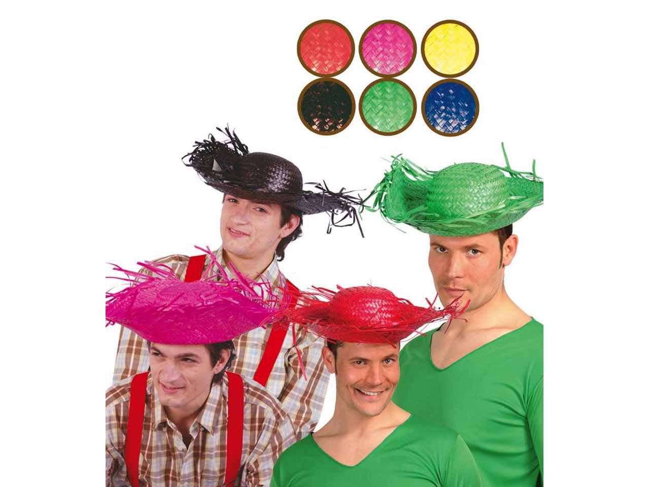 Cappello tropicale di paglia colore nero