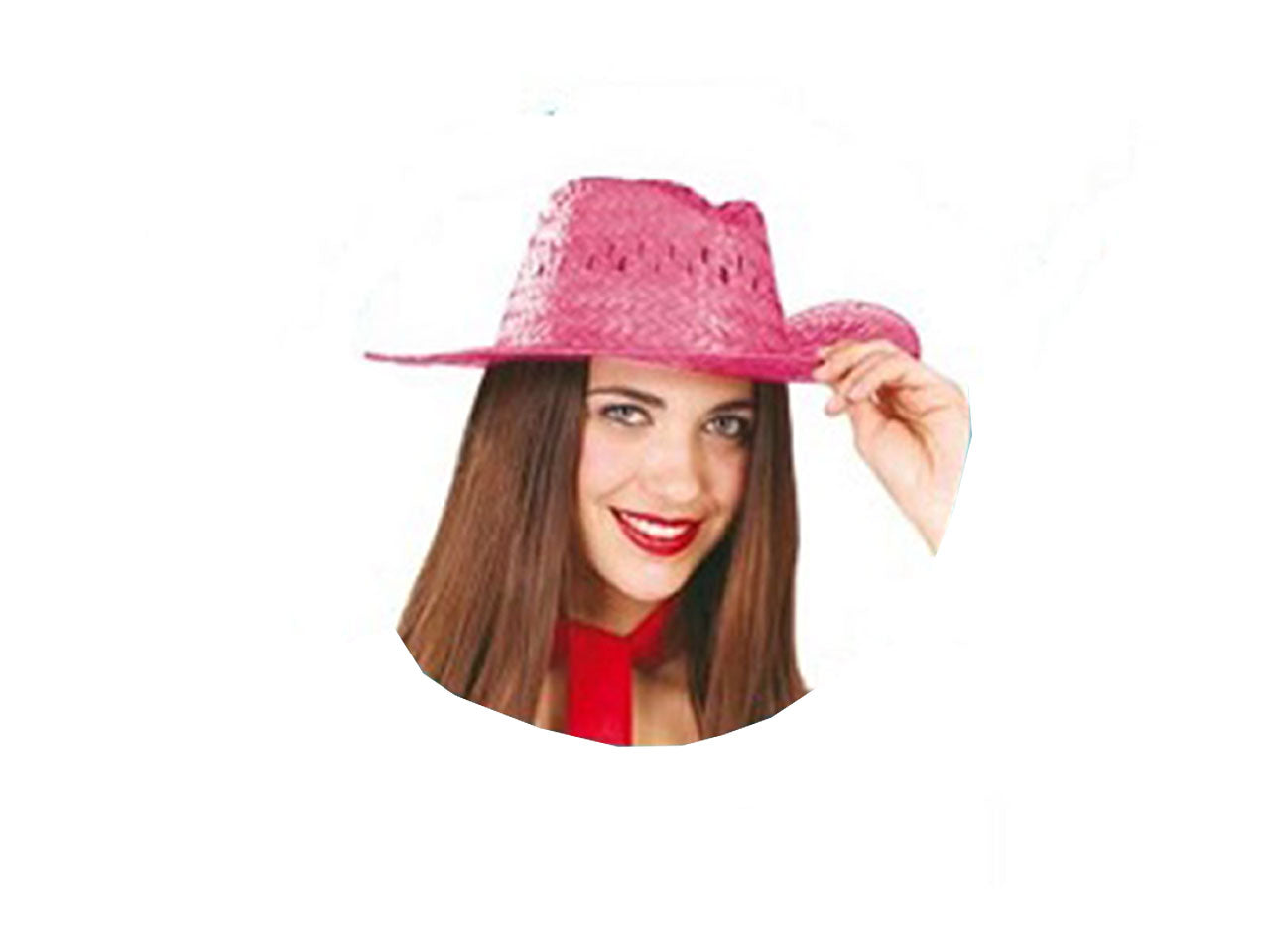 Cappello di paglia modello panama paglietta colore fucsia