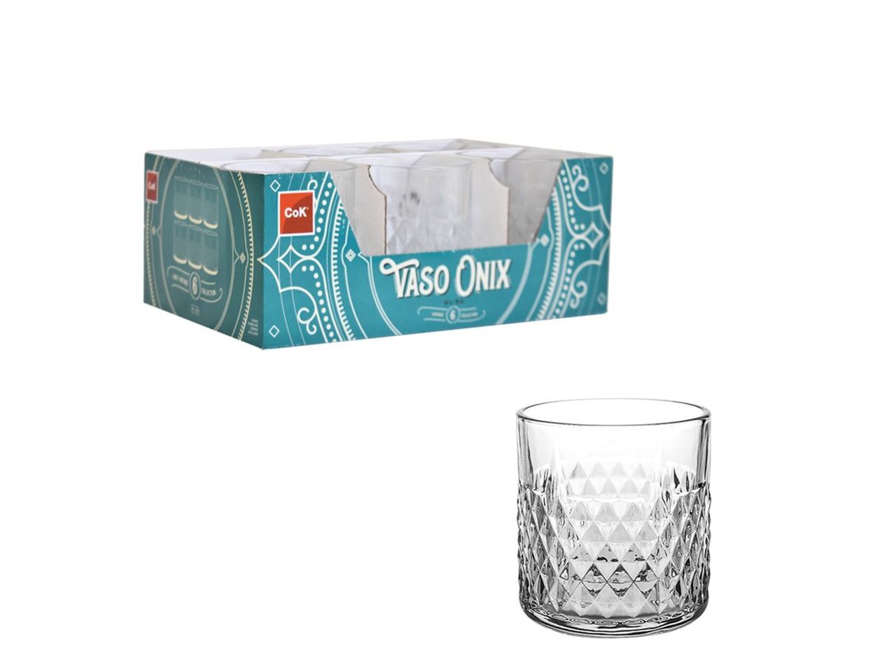 Bicchiere in vetro trasparente onix dof 39cl set da 6