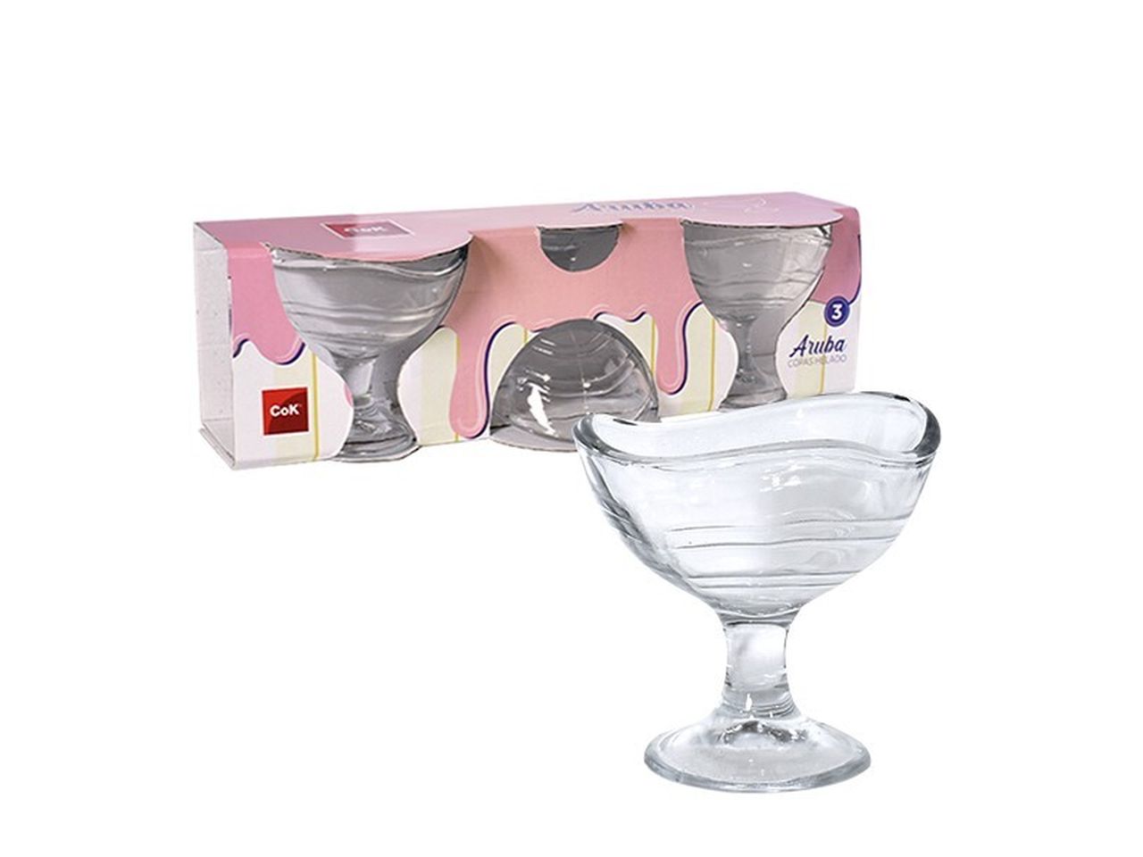 Coppa gelato aruba 16cl in set da 3