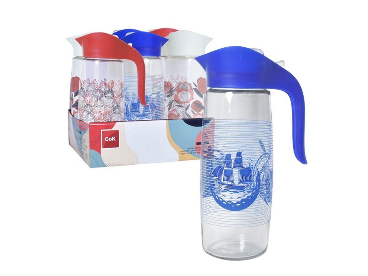 Brocca corinto decorata 1,6l assortita