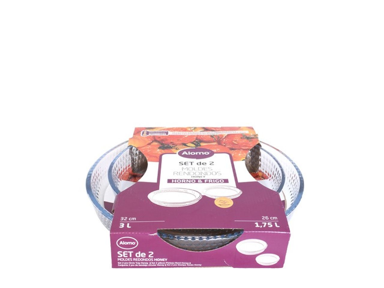 Alorno set da 2 stampo tondo honey 1,75 e 3l