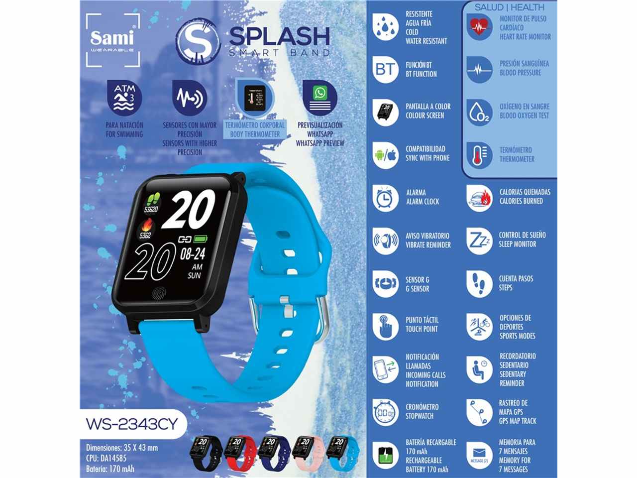 Orologio sami smartband wr30m ws-2343cy $