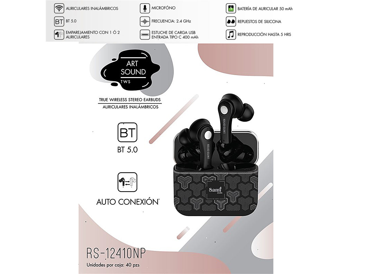 Auric.sami 50mah c/caric.400mah rs-12410nrg $