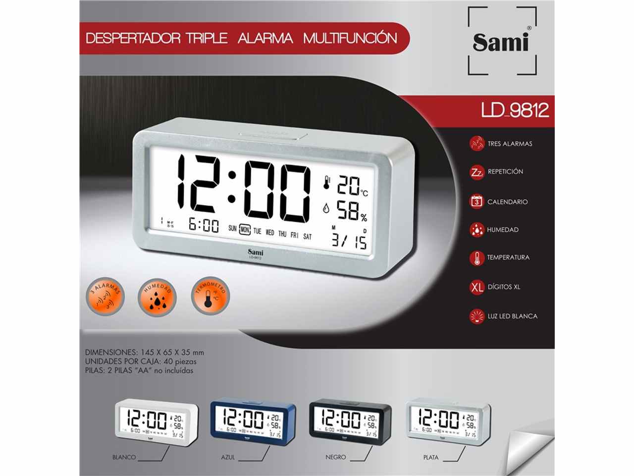 Sveglia sami lcd digitale ld-318