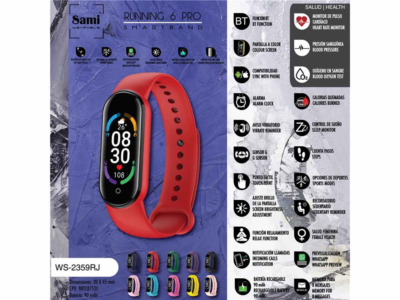 Orologio sami smartband 6 pro ws-2359r