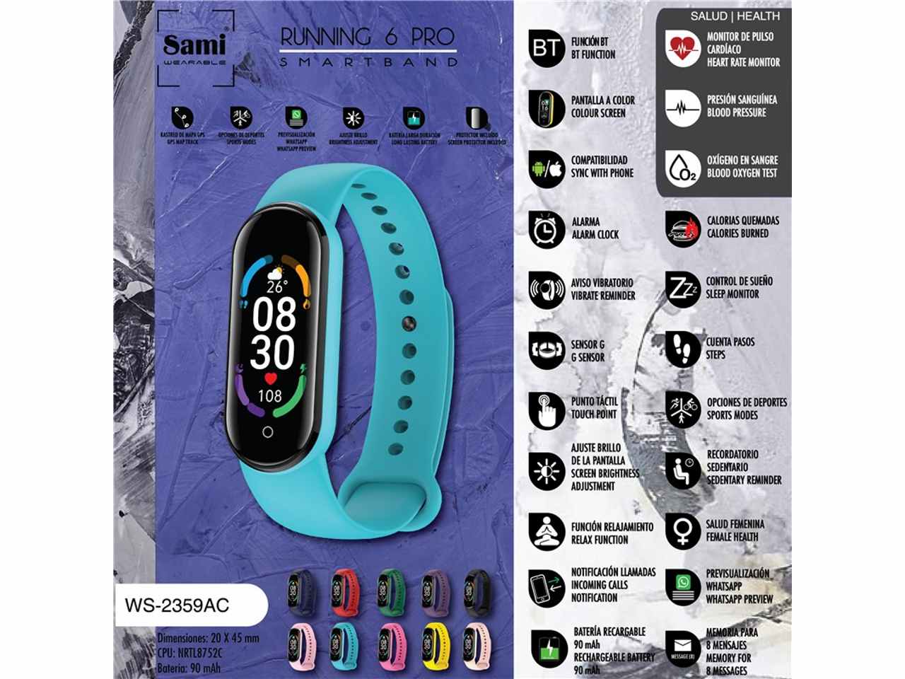 Orologio sami smartband 6 pro ws-2359ac