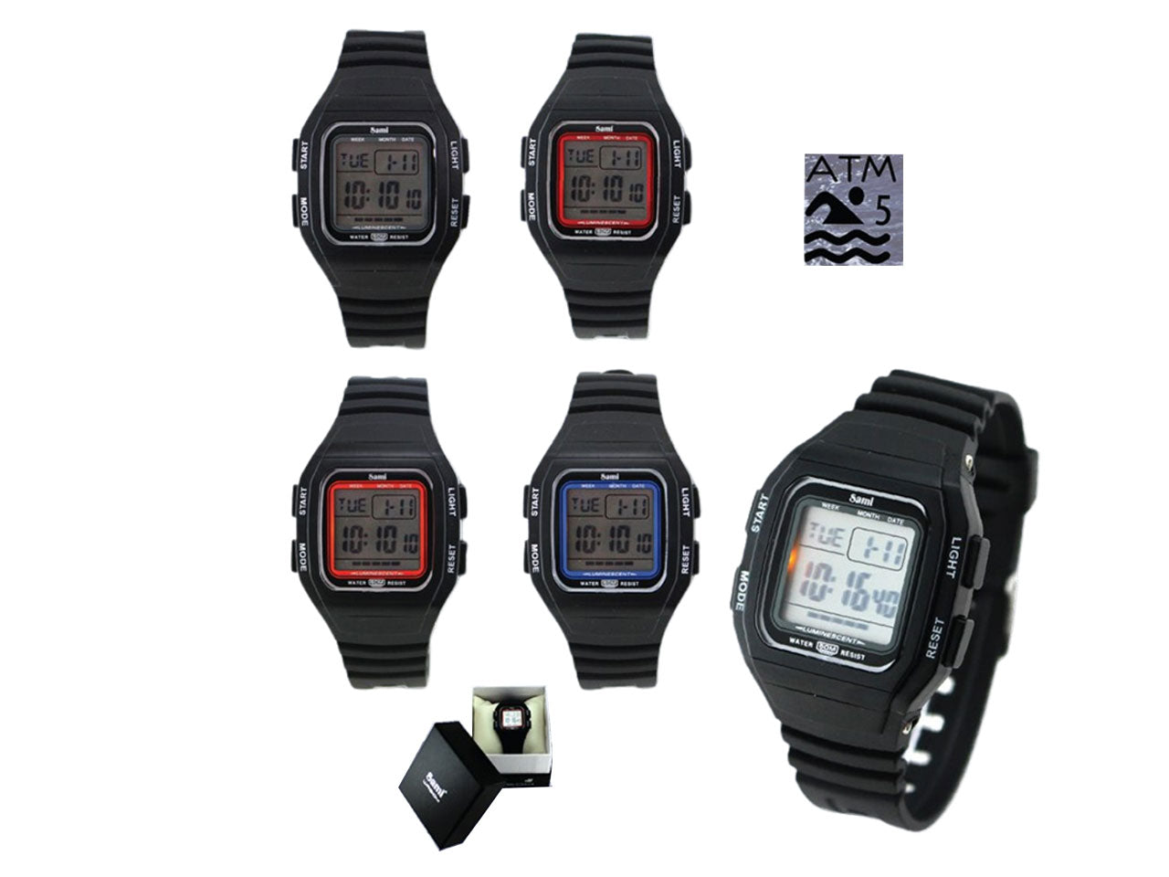 Orologio sami lcd uomo wr50m rsd-79182 $
