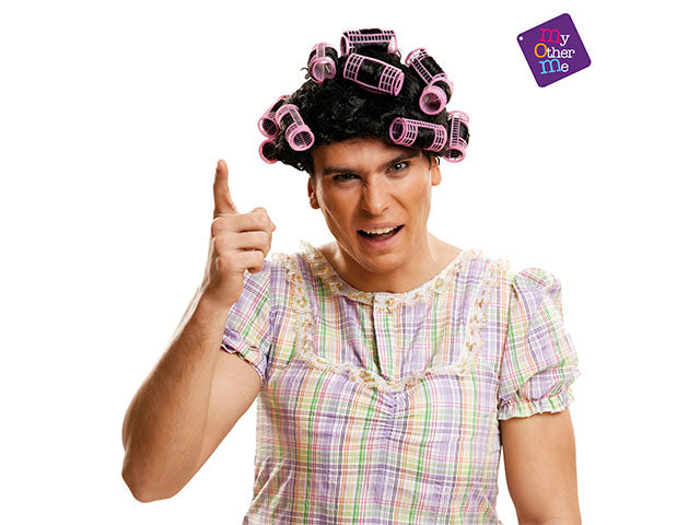 Costume parrucca con bigodini 202762