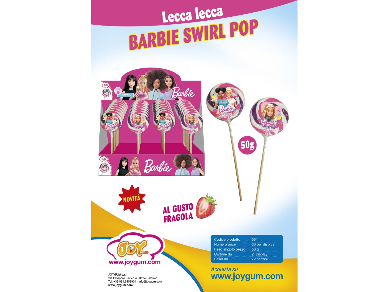 Barbie swirl pop 50g