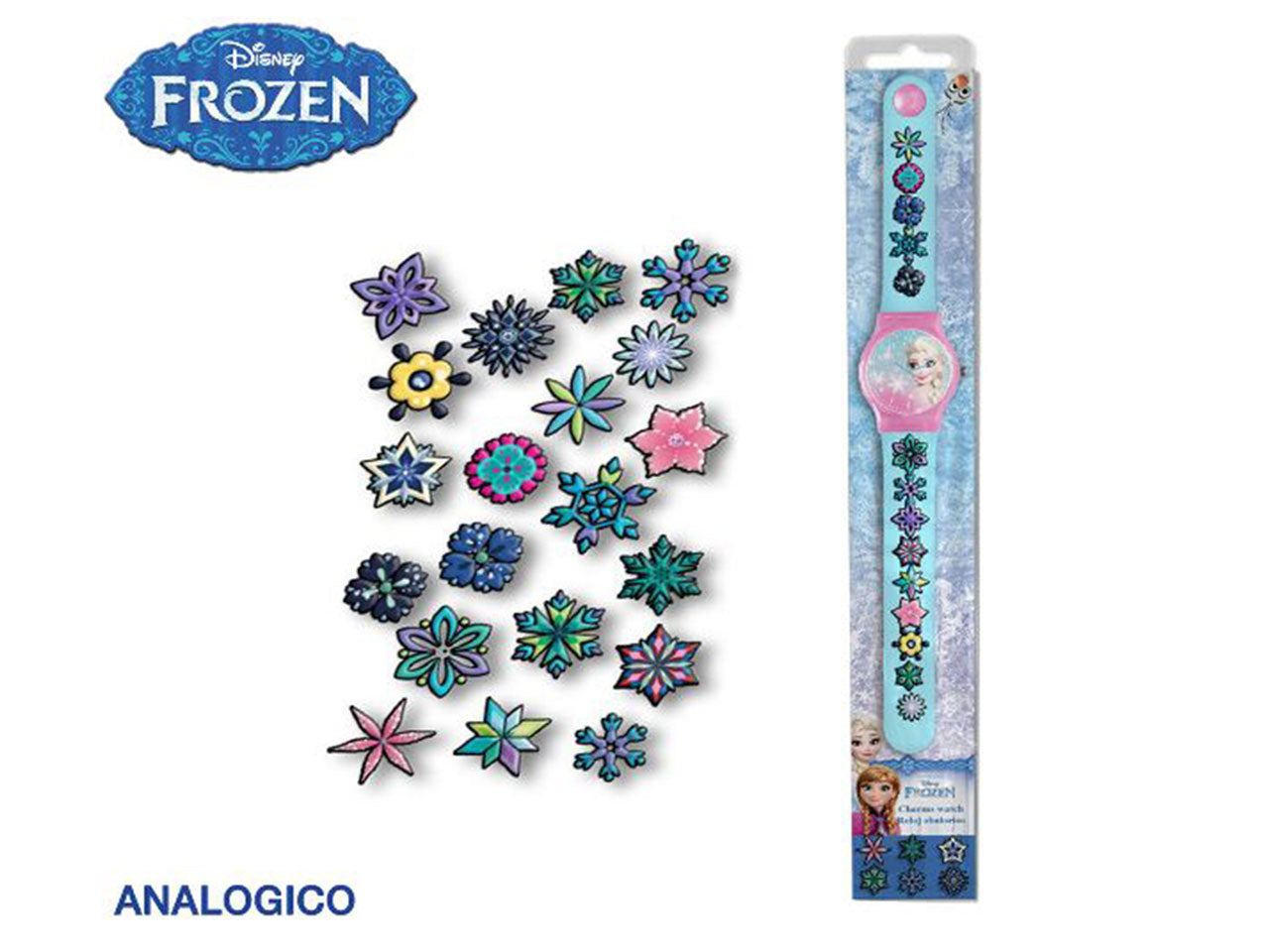 Orologio analogico con charms 28cm di frozen