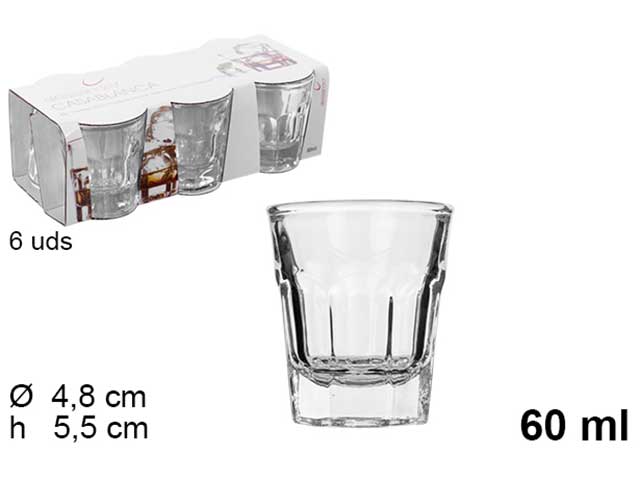 Bicchiere casablanca 6 pezzi 60ml 106178