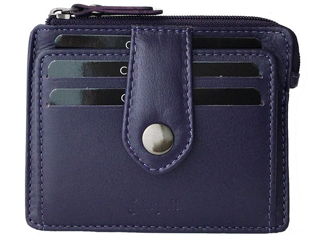 Portacarte adapell con tasche assortite, scompartimento per monete e cerniera lilla