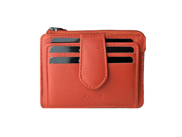 Portacarte uomo Adapell con tasche assortite, scompartimento per monete e cerniera arancione