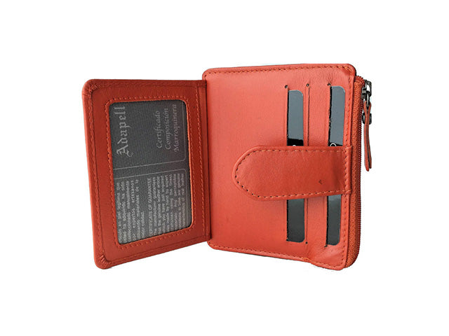 Portacarte uomo Adapell con tasche assortite, scompartimento per monete e cerniera arancione