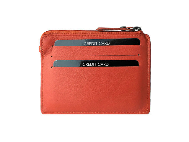 Portacarte uomo Adapell con tasche assortite, scompartimento per monete e cerniera arancione