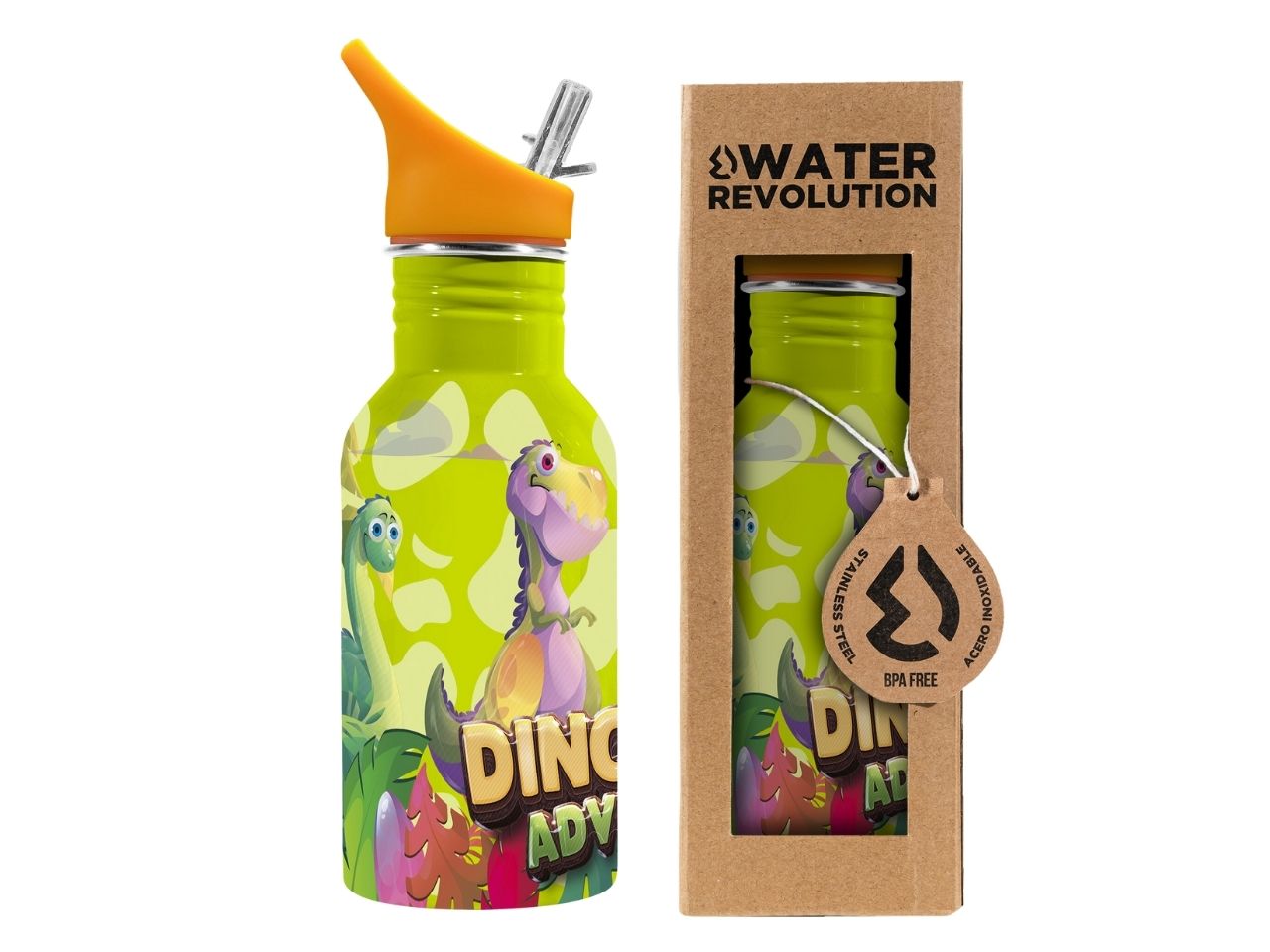 Borraccia acero in acciaio inossidabile 500ml dinoland
