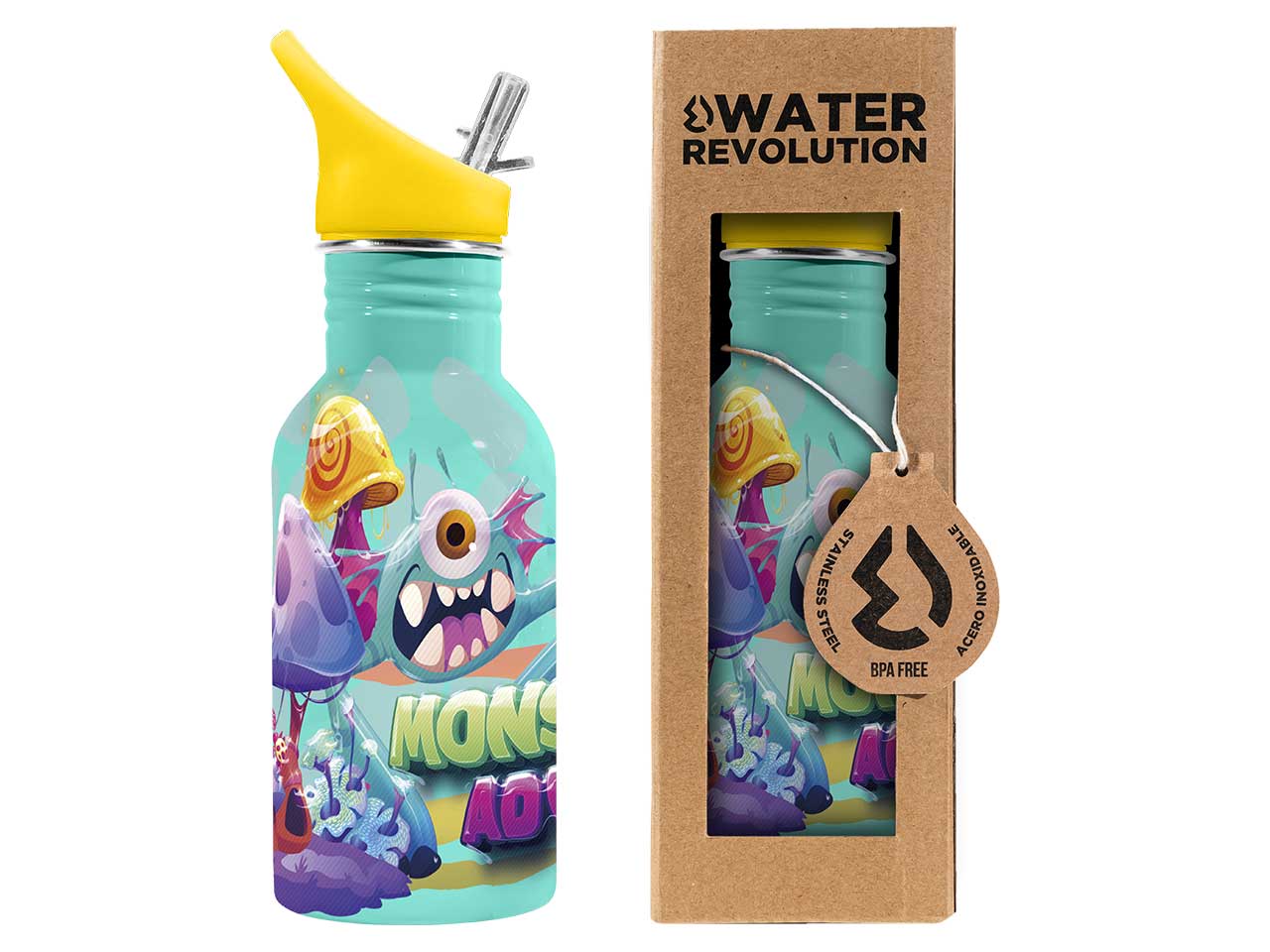 borraccia acero in acciaio inossidabile 500ml monsterland