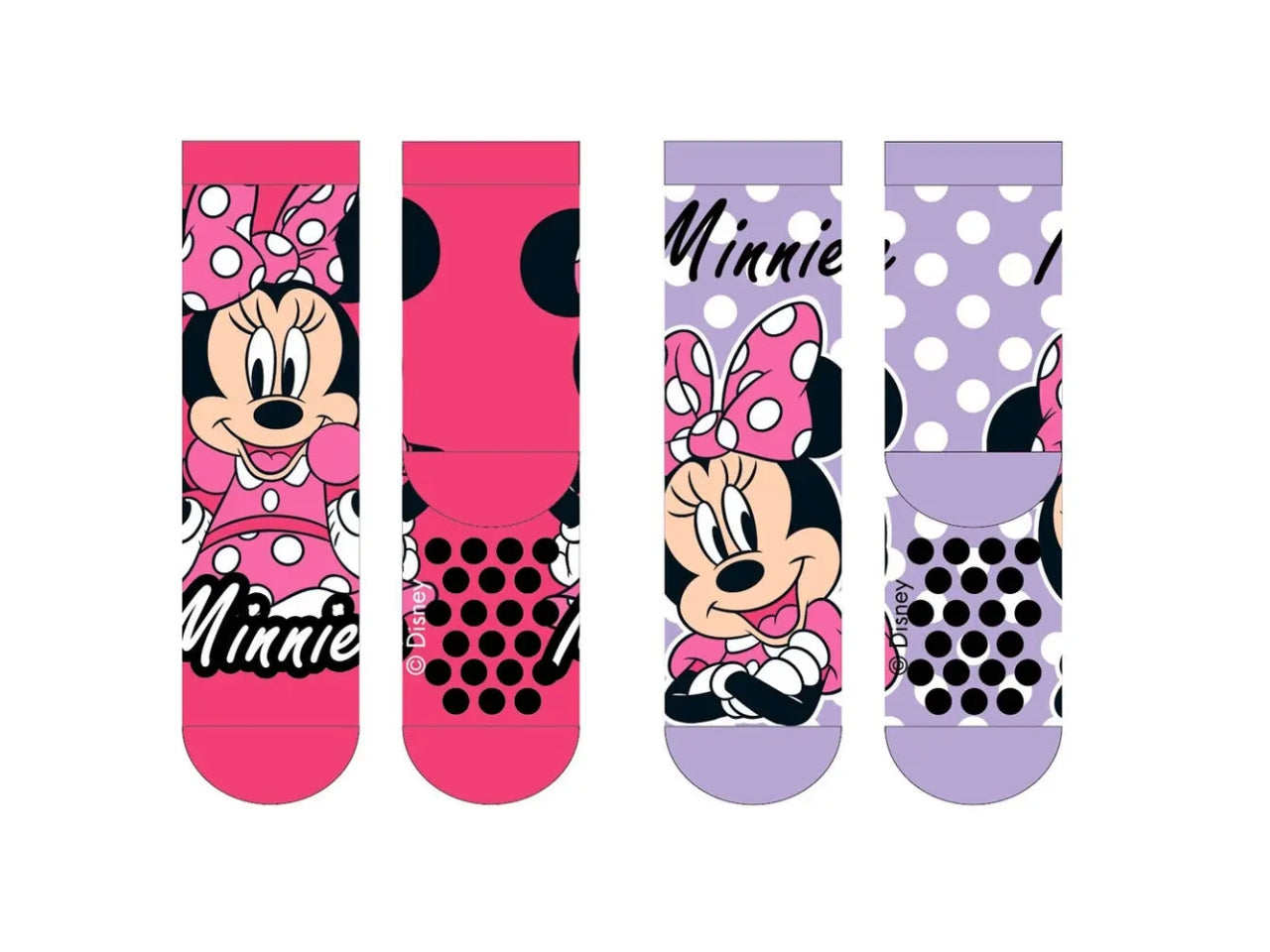 Calzini di minnie antiscivolo bi pack taglia 23/34