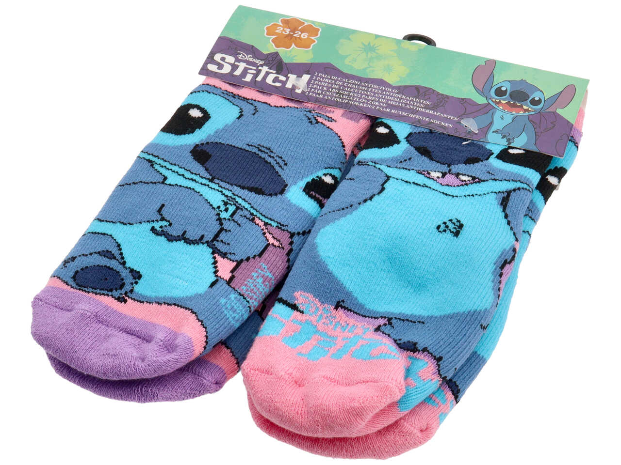 Calzini di stitch girl antiscivolo bi pack taglia 23/34
