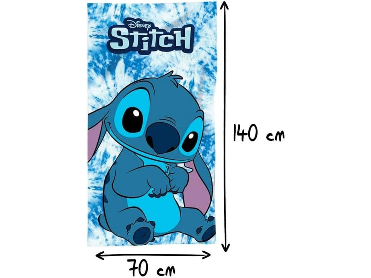 Telo mare Stitch in microfibra per bambini 70x140 cm azzurro con stampa digitale - Real Trade