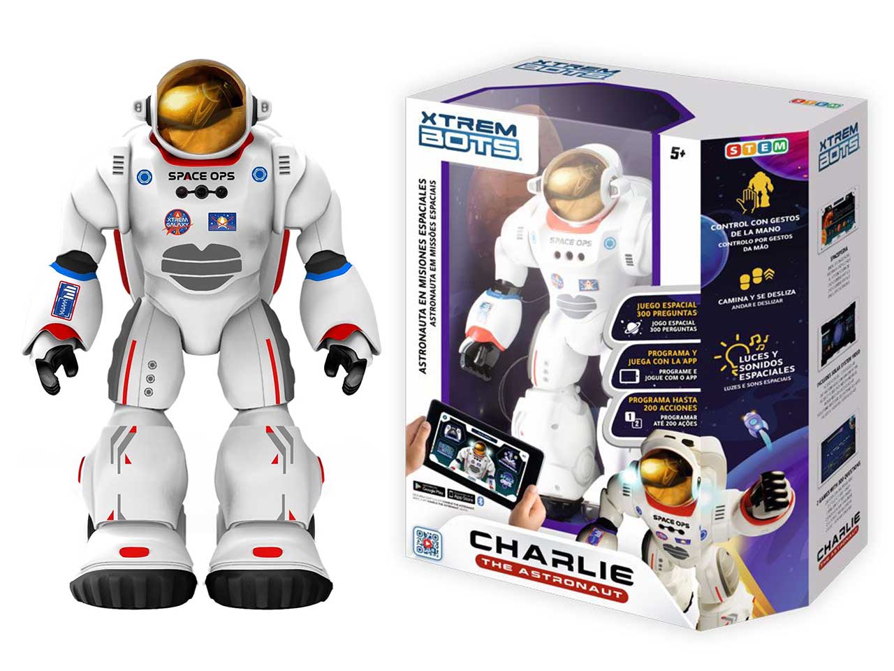 Robot blue rocket - charlie the astronaut