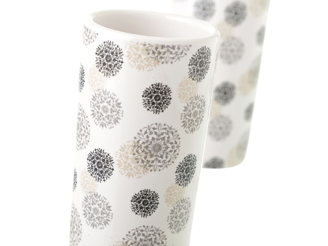 Portaspazzolino e dispencer bagno air in ceramica misura 6,50x6,50x19cm