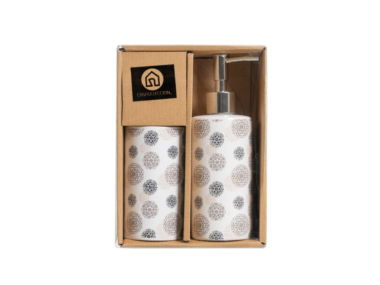 Portaspazzolino e dispencer bagno air in ceramica misura 6,50x6,50x19cm